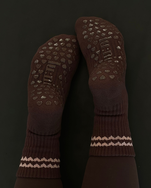Mocha Obsession - Stylishe Grip Socks für Pilates, Yoga & Reformer