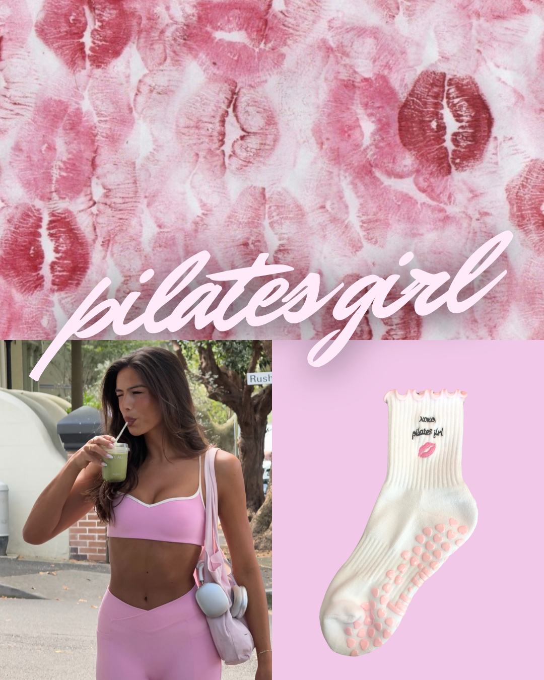 XOXO Grip Socks – Stylishe Pilates- & Yoga-Socken mit rutschfesten Herz-Grips und Stickerei