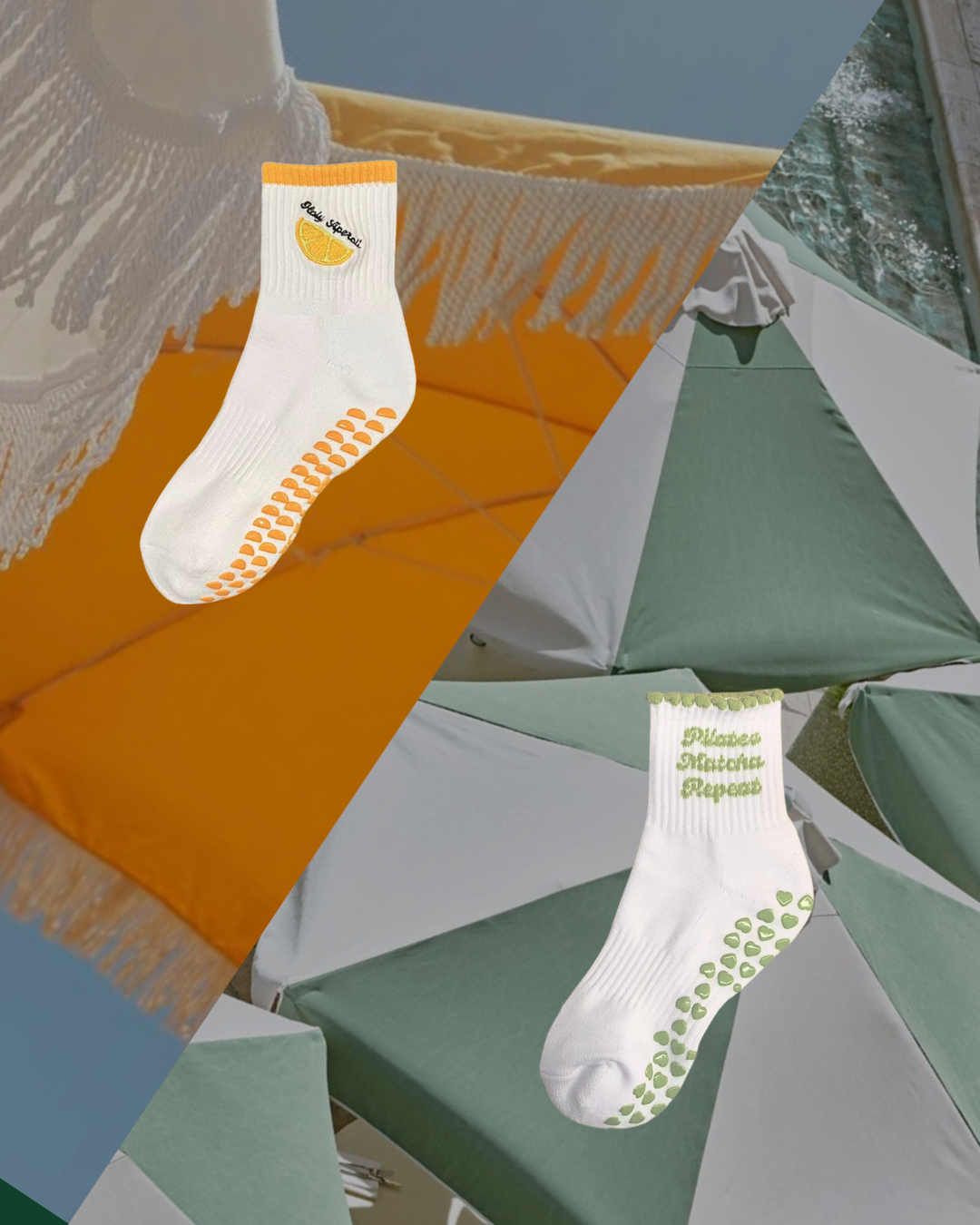 Holy Aperoli & Matcha Bundle – Stylishe Grip Socks für Pilates, Yoga & Reformer