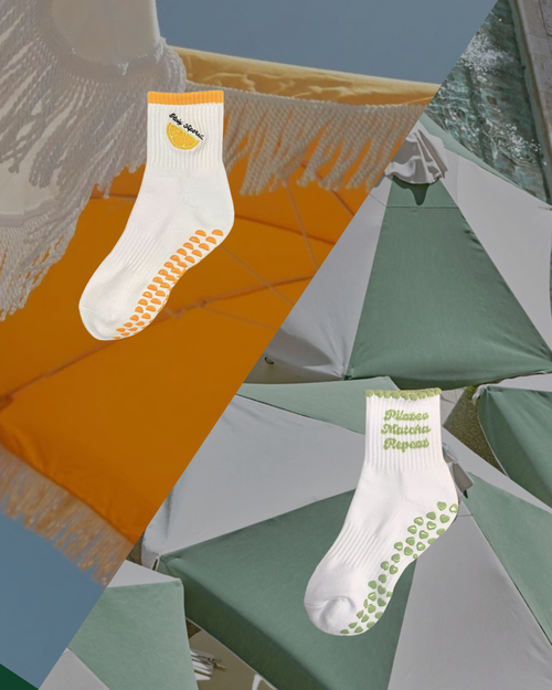 Holy Aperoli & Matcha Bundle – Stylishe Grip Socks für Pilates, Yoga & Reformer